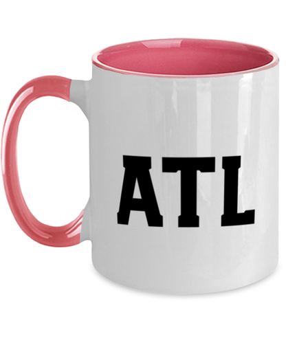 ATL Atlanta Georgia Moving Away Pink Handle Coffee Mug Unique Reusable Cup Men Women