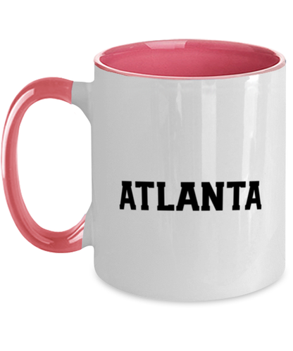 Atlanta Georgia Moving Away Pink Handle Coffee Mug Unique Reusable Cup Men Women