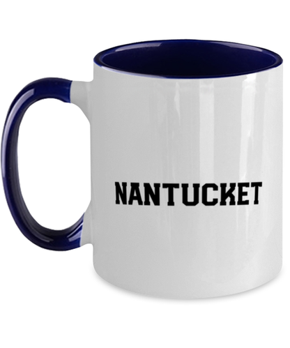 Nantucket Massachusetts Moving Away Navy Handle Coffee Mug Unique Reusable Cup Men Women