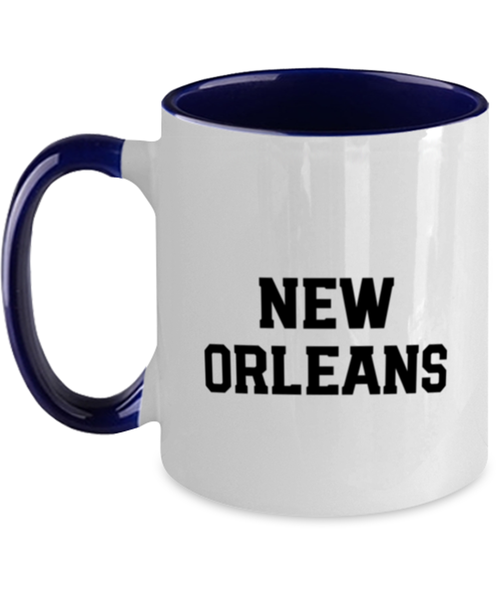 New Orleans Louisiana Moving Away Navy Handle Coffee Mug Unique Reusable Cup Men Women