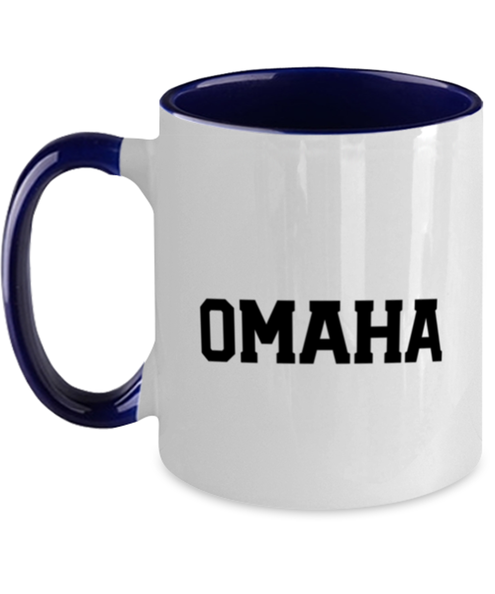 Omaha Nebraska Moving Away Navy Handle Coffee Mug Unique Reusable Cup Men Women