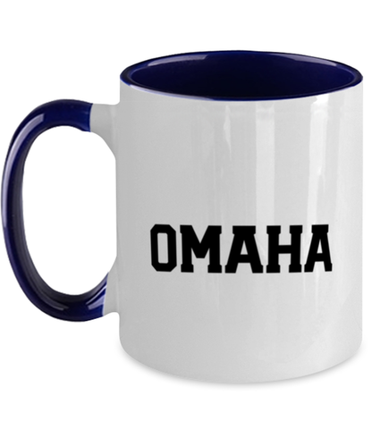 Omaha Nebraska Moving Away Navy Handle Coffee Mug Unique Reusable Cup Men Women