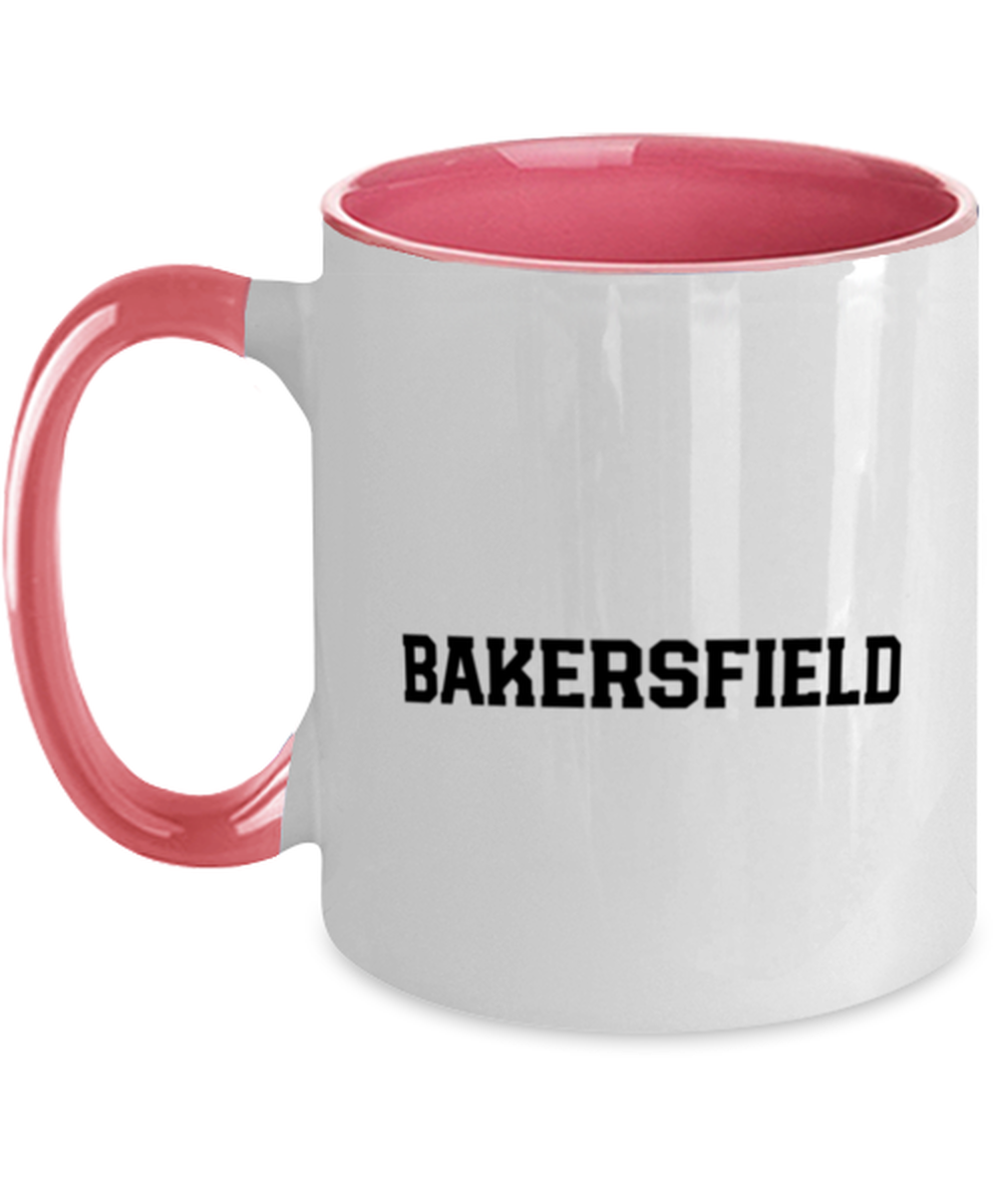 Bakersfield California Moving Away Pink Handle Coffee Mug Unique Reusable Cup Men Women