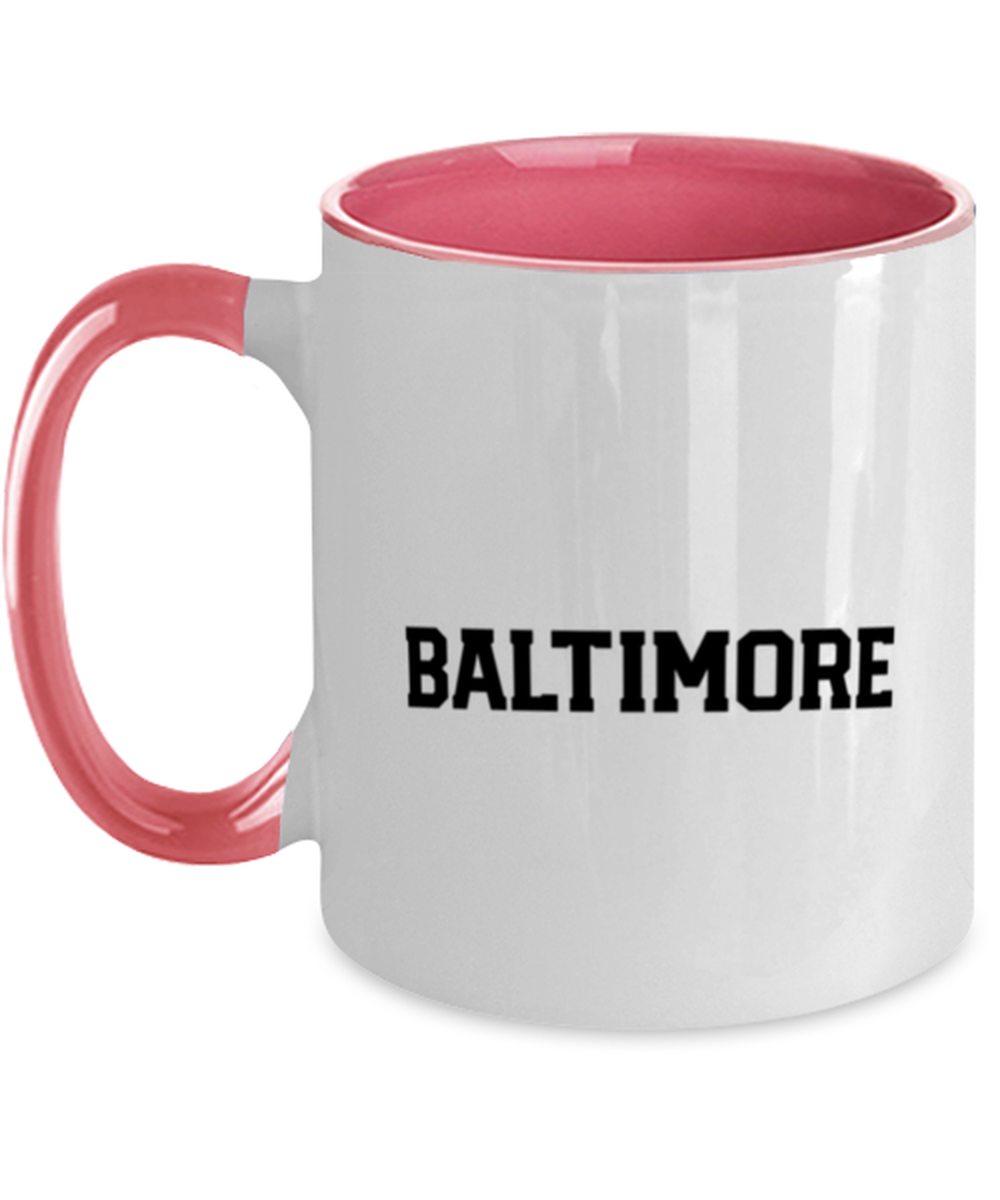 Baltimore Maryland Moving Away Pink Handle Coffee Mug Unique Reusable Cup Men Women