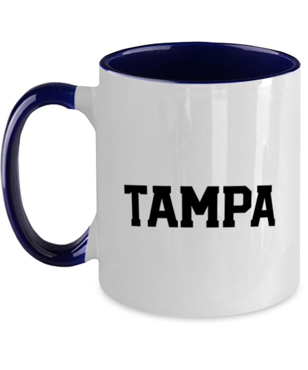 Tampa Florida Moving Away Navy Handle Coffee Mug Unique Reusable Cup Men Women