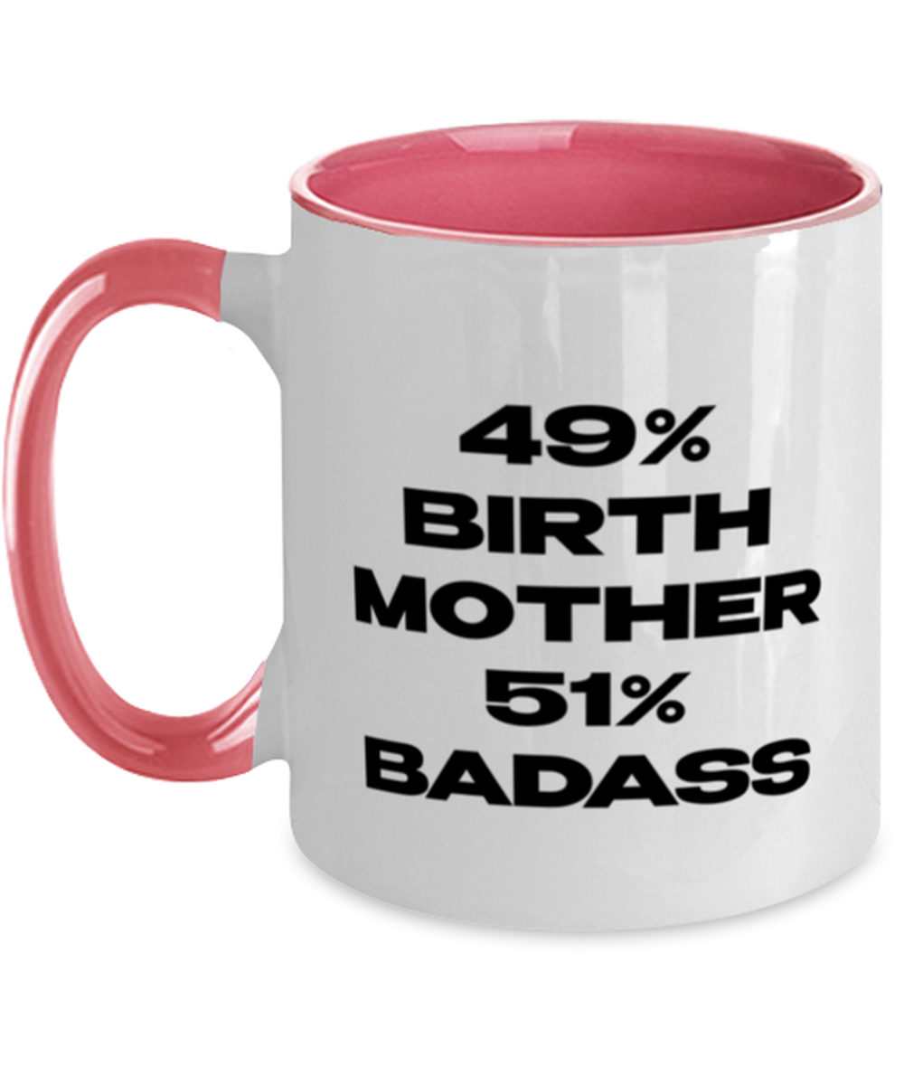 Birth Mother Pink Handle Coffee Mug Unique Reusable Cup Men Women