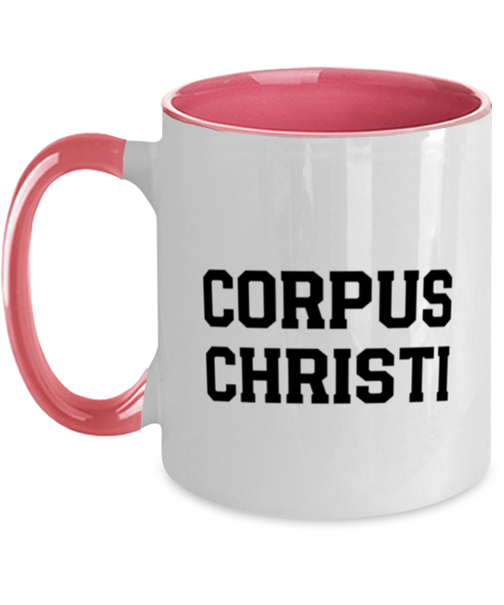 Corpus Christi Texas Moving Away Pink Handle Coffee Mug Unique Reusable Cup Men Women