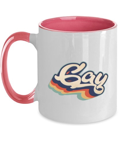 Gay Pride LGBT LGBTQ Lesbian Pink Handle Coffee Mug Unique Reusable Cup Men Women