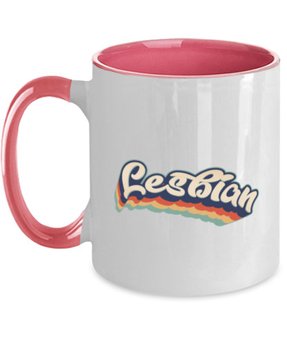 Lesbian Pride Gay LGBT LGBTQ Pink Handle Coffee Mug Unique Reusable Cup Men Women