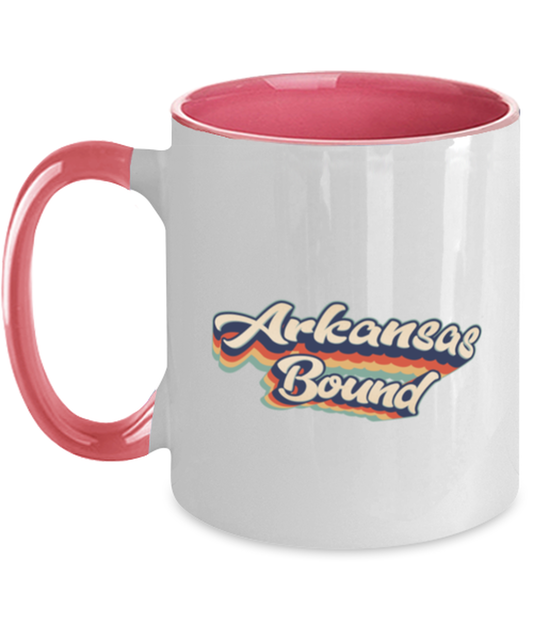 Moving to Arkansas Retro 70s Pink Handle Coffee Mug Unique Reusable Cup Men Women