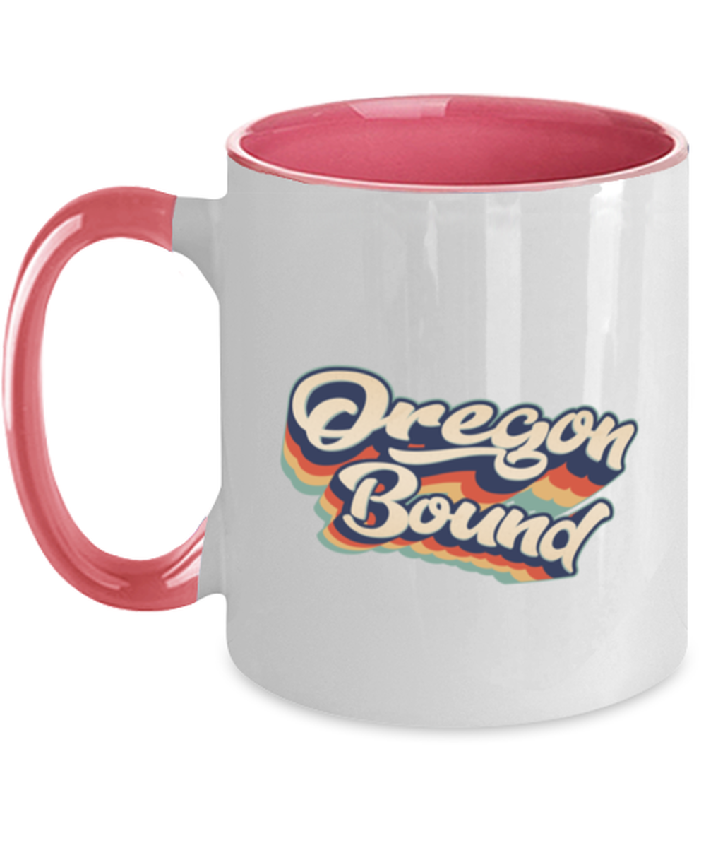 Moving to Oregon Retro 70s Pink Handle Coffee Mug Unique Reusable Cup Men Women