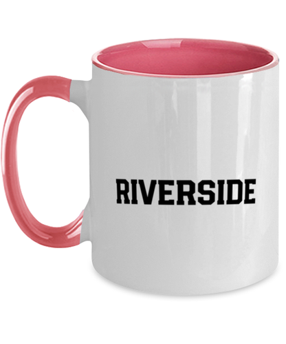 Riverside California Moving Away Pink Handle Coffee Mug Unique Reusable Cup Men Women