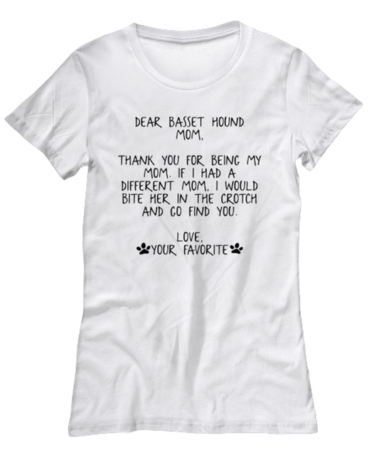 Basset Hound Mom Womens T Shirt Unique Woman Tshirt Cute Tee