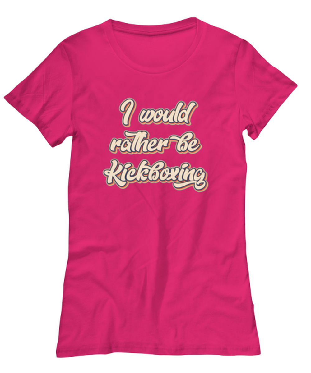 Kickboxing Kickboxer Kick Boxing Lover 70s Retro Womens T Shirt Unique Woman Tshirt Cute Tee