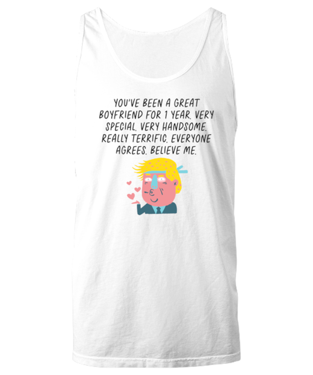 1st Anniversary 1 Year Dating Together Boyfriend Him Unisex Tank Shirt Unique Cute Tshirt