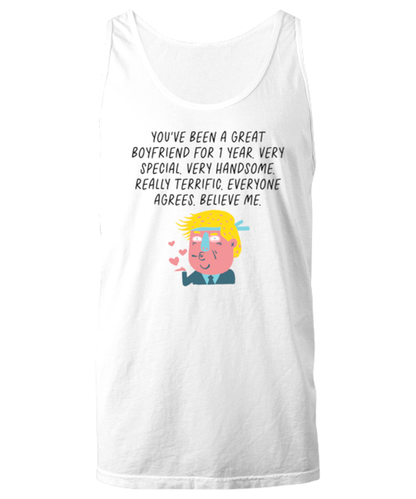 1st Anniversary 1 Year Dating Together Boyfriend Him Unisex Tank Shirt Unique Cute Tshirt