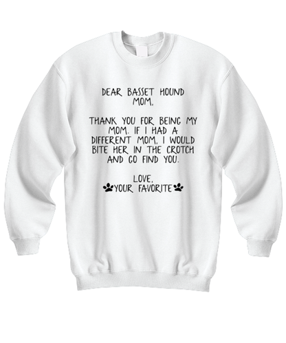 Basset Hound Mom Unisex Sweatshirt Shirt Unique Cute Sweater Tshirt Jumper