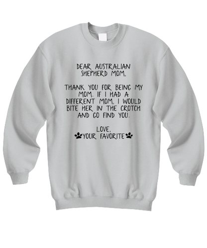 Australian Shepherd Mom Unisex Sweatshirt Shirt Unique Cute Sweater Tshirt Jumper