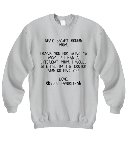 Basset Hound Mom Unisex Sweatshirt Shirt Unique Cute Sweater Tshirt Jumper