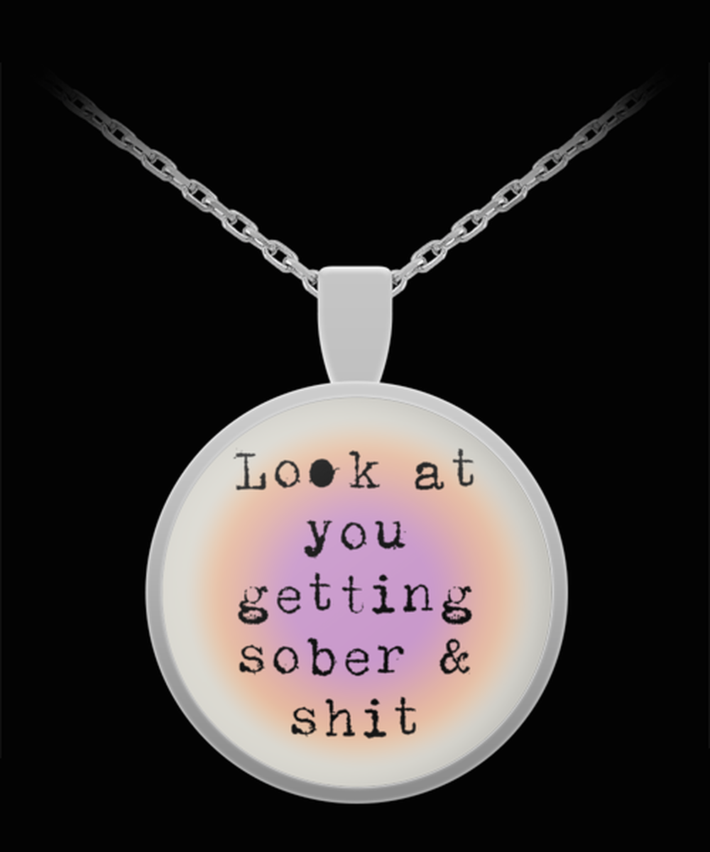 Sober Sobriety Recovery Pendant Necklace Jewelry Appreciation for Him Her