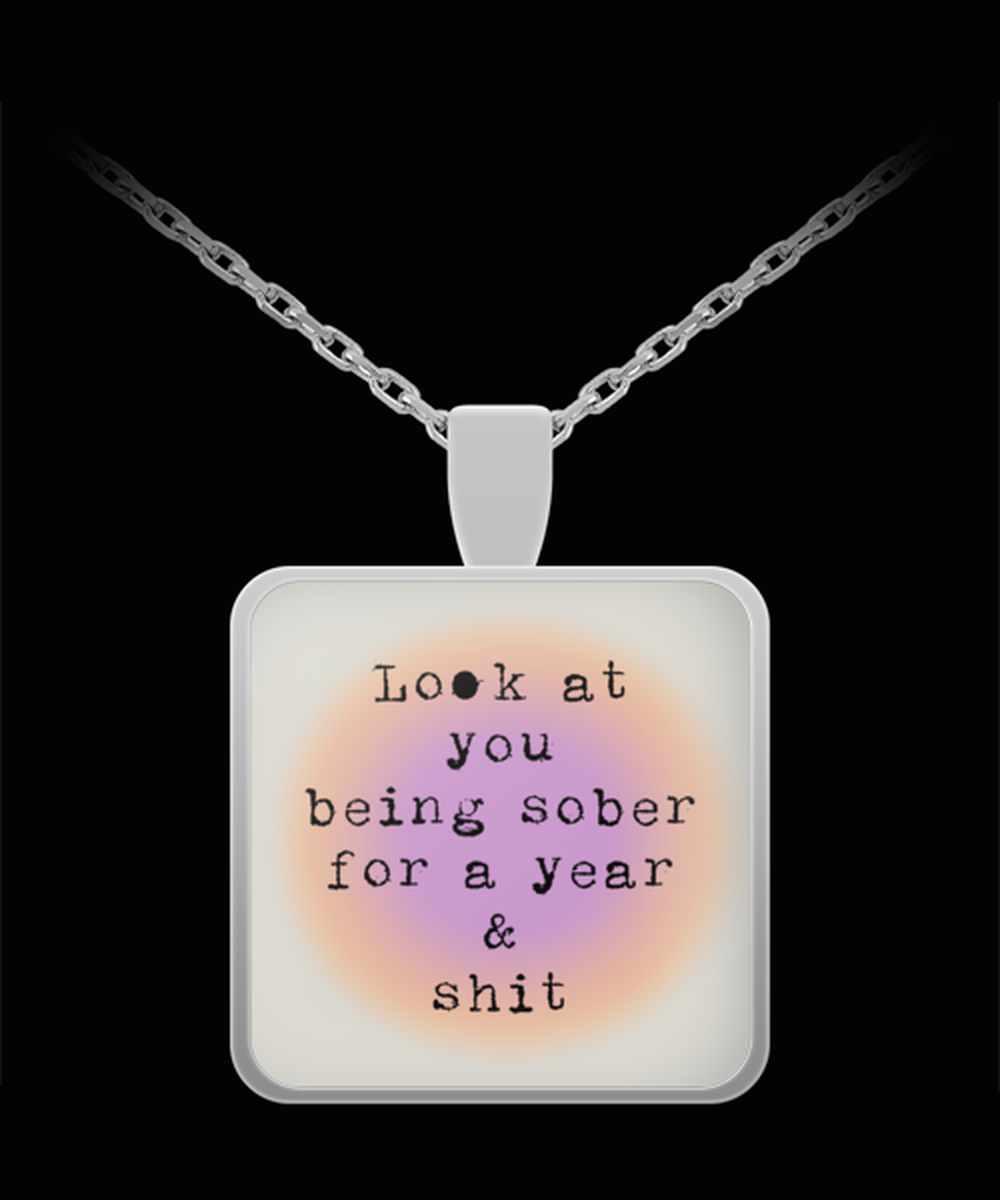 1 One Year Sober Sobriety Recovery Pendant Necklace Jewelry Appreciation for Him Her