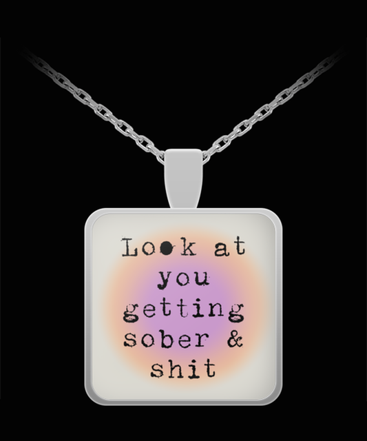 Sober Sobriety Recovery Pendant Necklace Jewelry Appreciation for Him Her