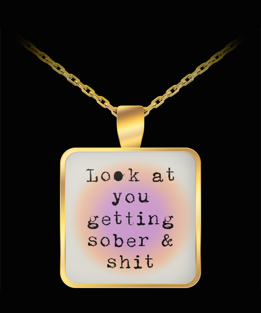 Sober Sobriety Recovery Pendant Necklace Jewelry Appreciation for Him Her