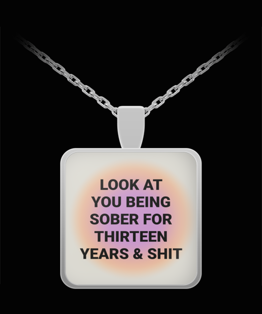 13 Thirteen Year Sober Sobriety Recovery Pendant Necklace Jewelry Appreciation for Him Her