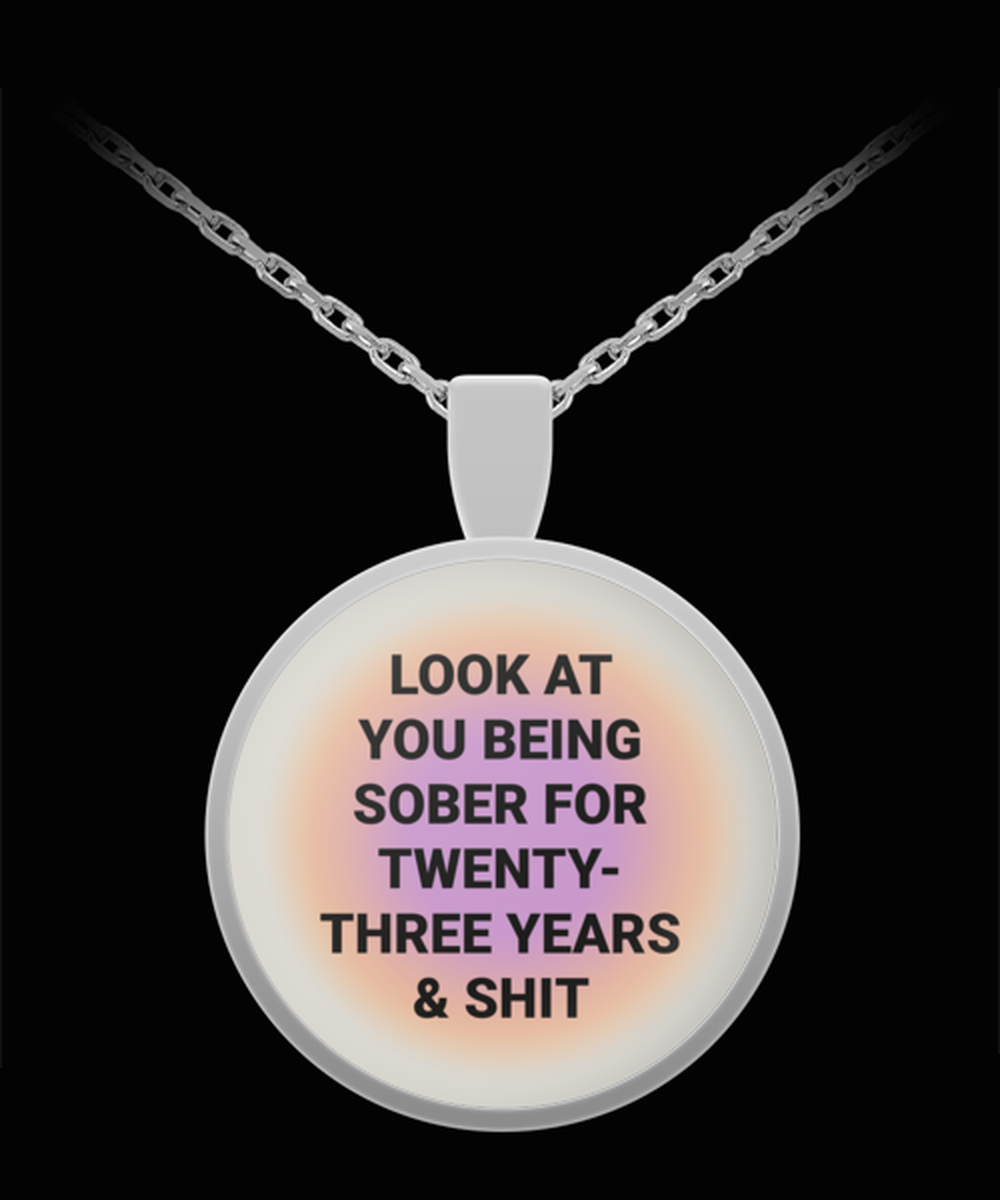 23 Twenty Three Year Sober Sobriety Recovery Pendant Necklace Jewelry Appreciation for Him Her