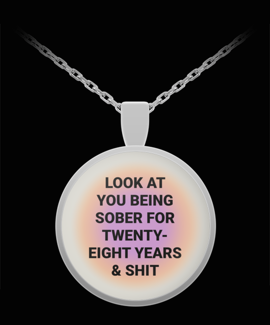 28 Twenty Eight Year Sober Sobriety Recovery Pendant Necklace Jewelry Appreciation for Him Her