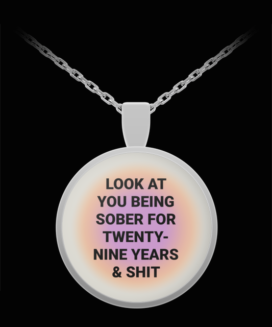 29 Twenty Nine Year Sober Sobriety Recovery Pendant Necklace Jewelry Appreciation for Him Her