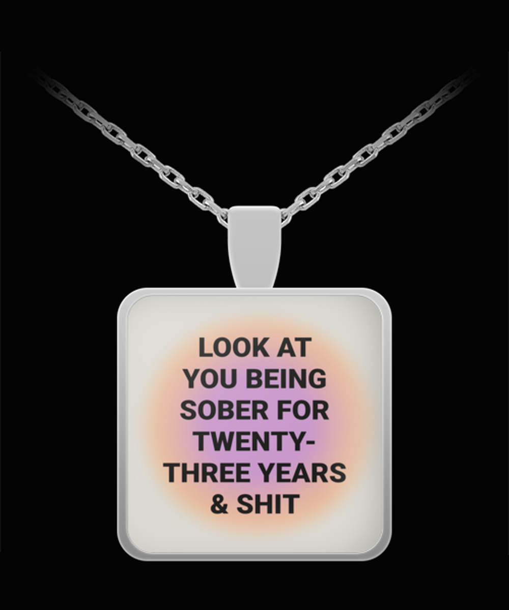 23 Twenty Three Year Sober Sobriety Recovery Pendant Necklace Jewelry Appreciation for Him Her