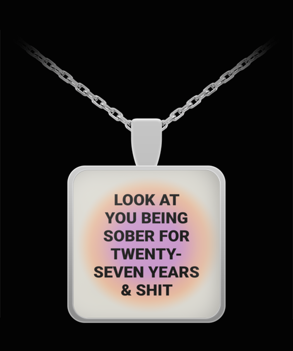 27 Twenty Seven Year Sober Sobriety Recovery Pendant Necklace Jewelry Appreciation for Him Her