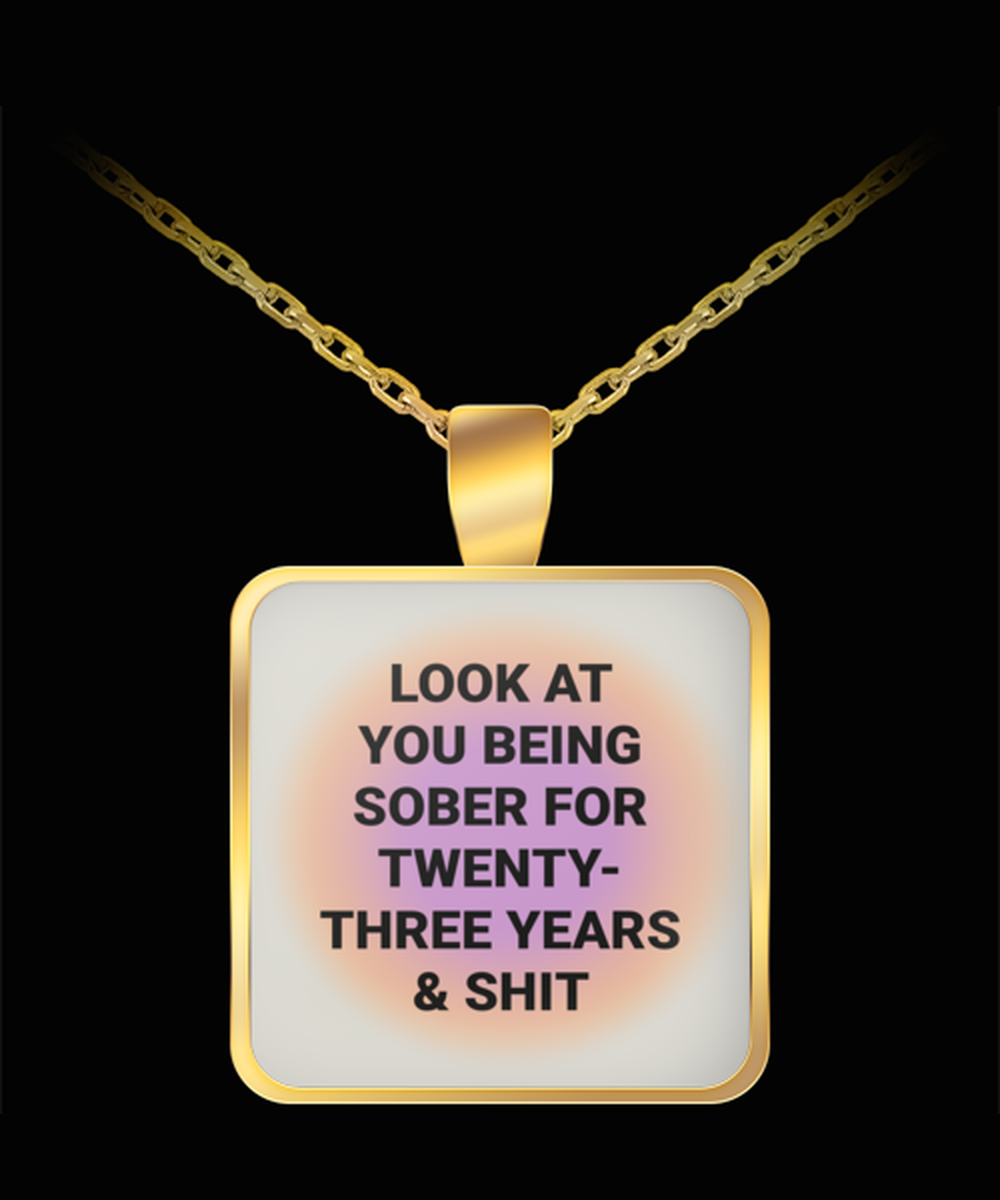 23 Twenty Three Year Sober Sobriety Recovery Pendant Necklace Jewelry Appreciation for Him Her