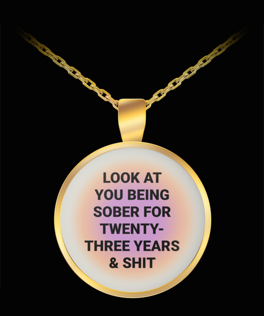 23 Twenty Three Year Sober Sobriety Recovery Pendant Necklace Jewelry Appreciation for Him Her