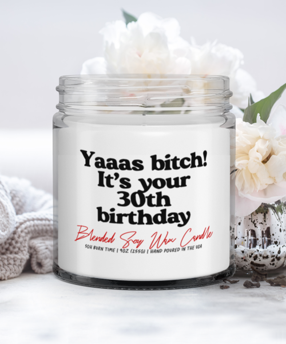 30th Birthday Dirty Thirty 30 Year Funny Candle, Women Men Vanilla Cozy Candle, Happy Unique Decorations Idea