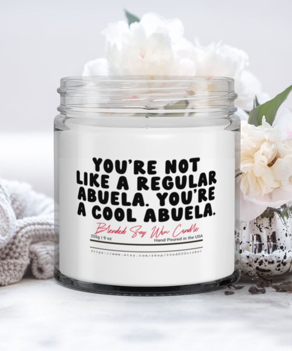 Abuela Abuelita Spanish Grandma Mexican Latina Funny Candle for Wife, Vanilla Cozy for Parents, Unique Gag Idea for Mother's Day