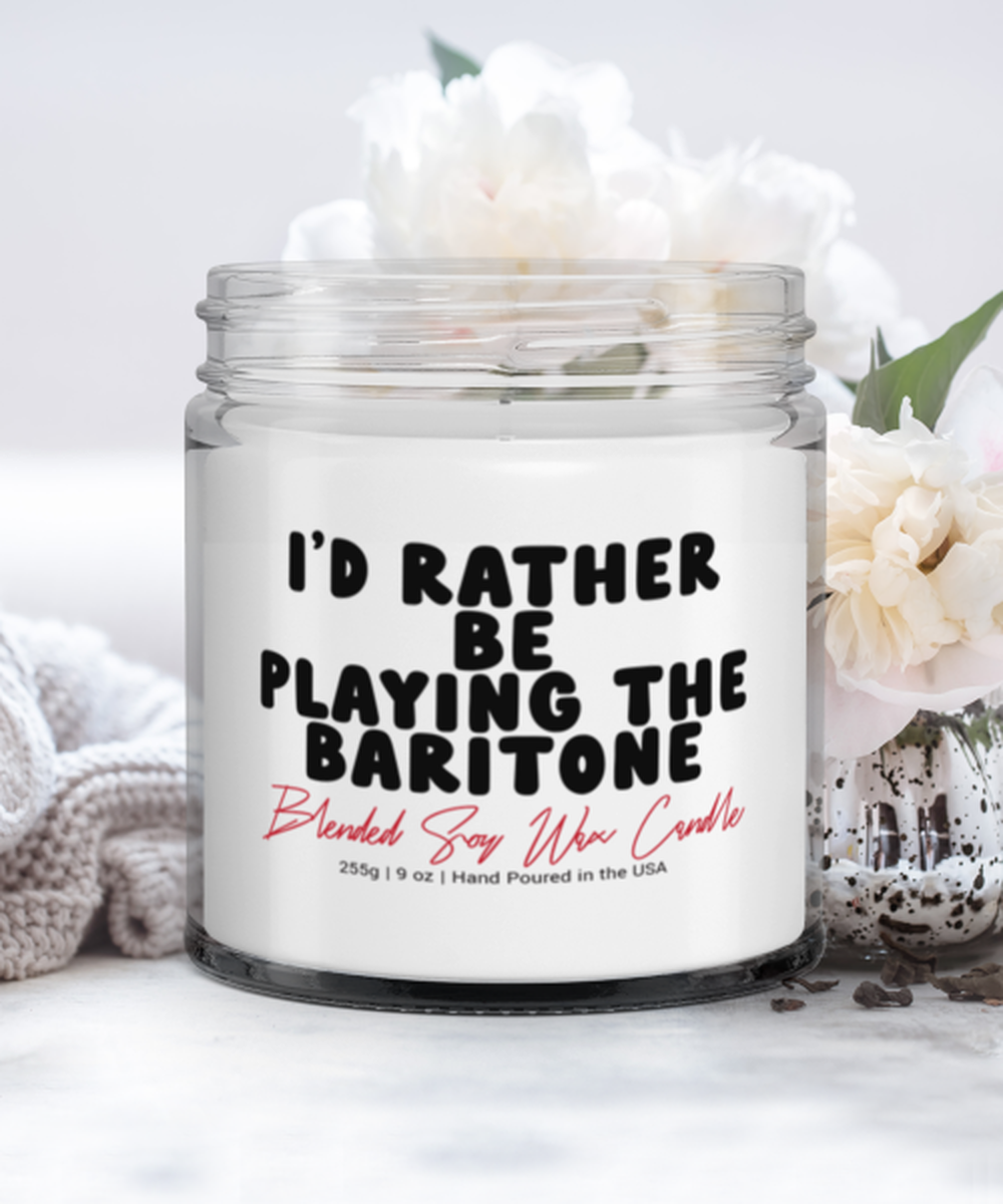 Baritone Player Marching Band Themed Funny Scented Candle, Vanilla Cozy Candle, Unique Gag Idea