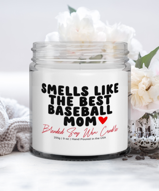 Baseball Mom Funny Scented Candle, Vanilla Cozy Candle, Unique Gag Idea