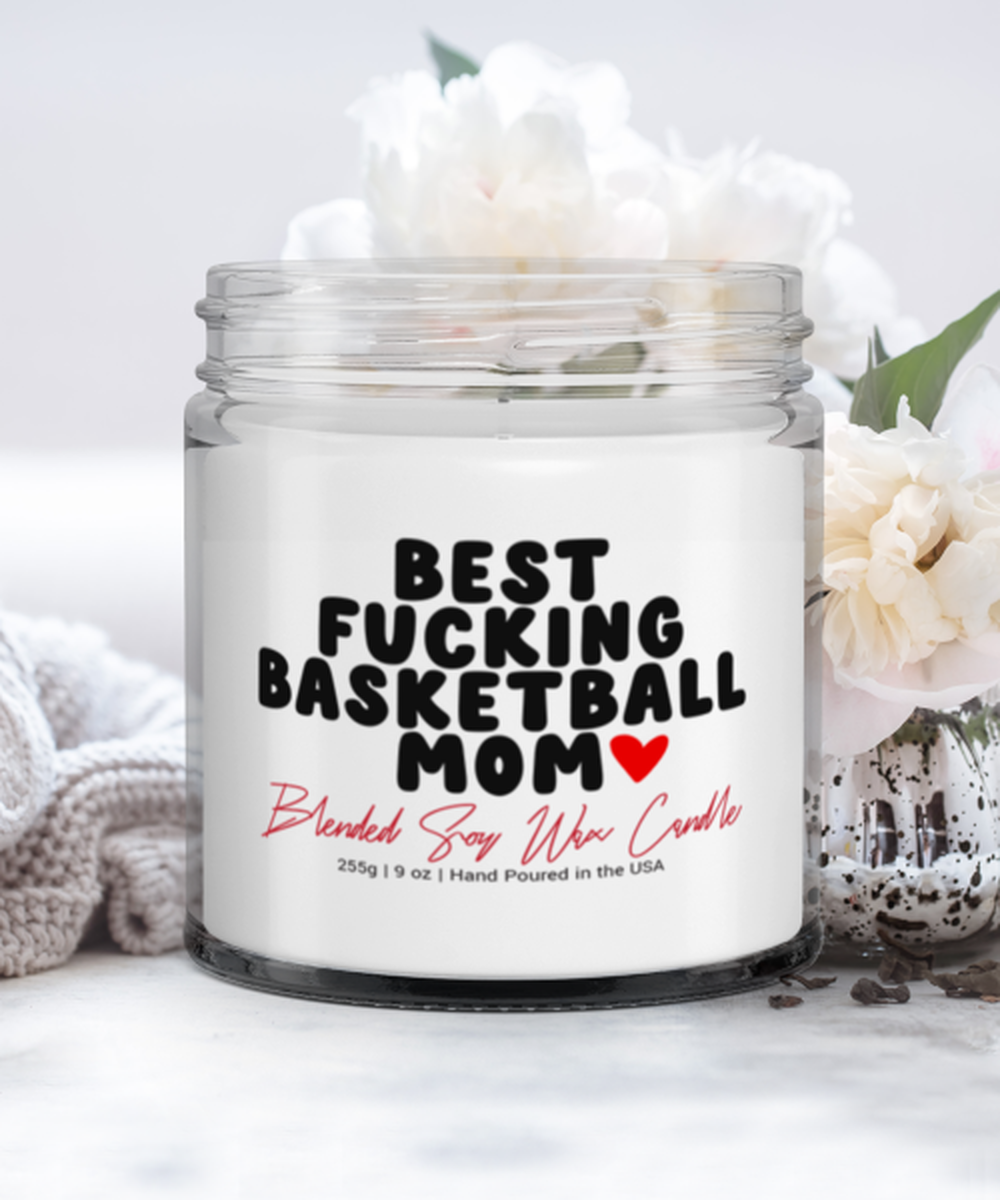 Basketball Mom Funny Scented Candle, Vanilla Cozy Candle, Unique Gag Idea