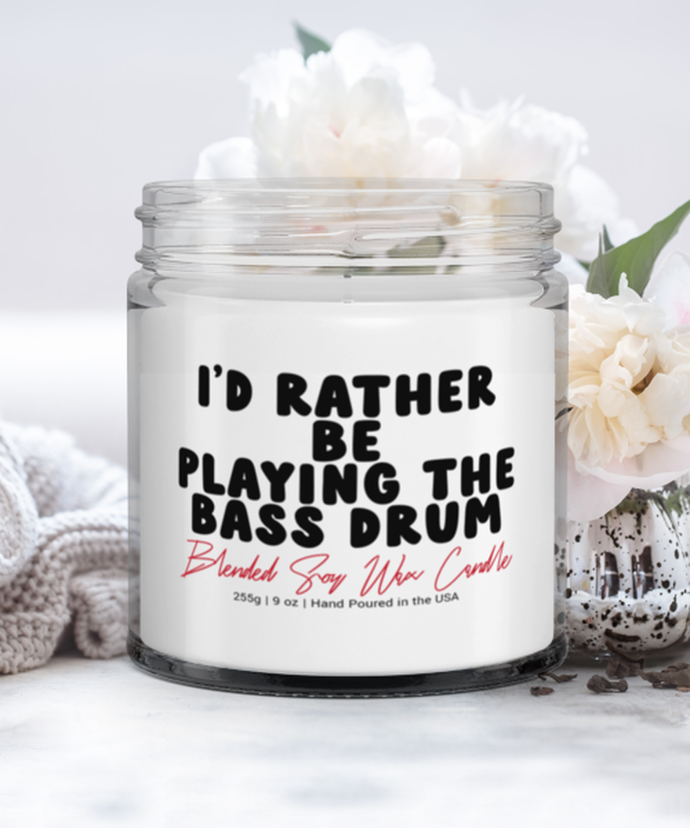 Bass Drum Drummer Funny Scented Candle, Vanilla Cozy Candle, Unique Gag Idea