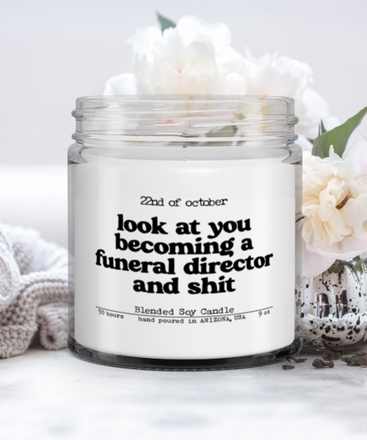 Best Funeral Director Appreciation Thank You Funny Scented Candle, Vanilla Cozy Candle, Unique Gag Idea