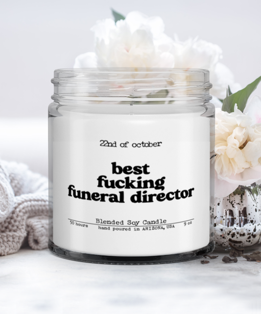 Best Funeral Director Appreciation Thank You Funny Scented Candle, Vanilla Cozy Candle, Unique Gag Idea