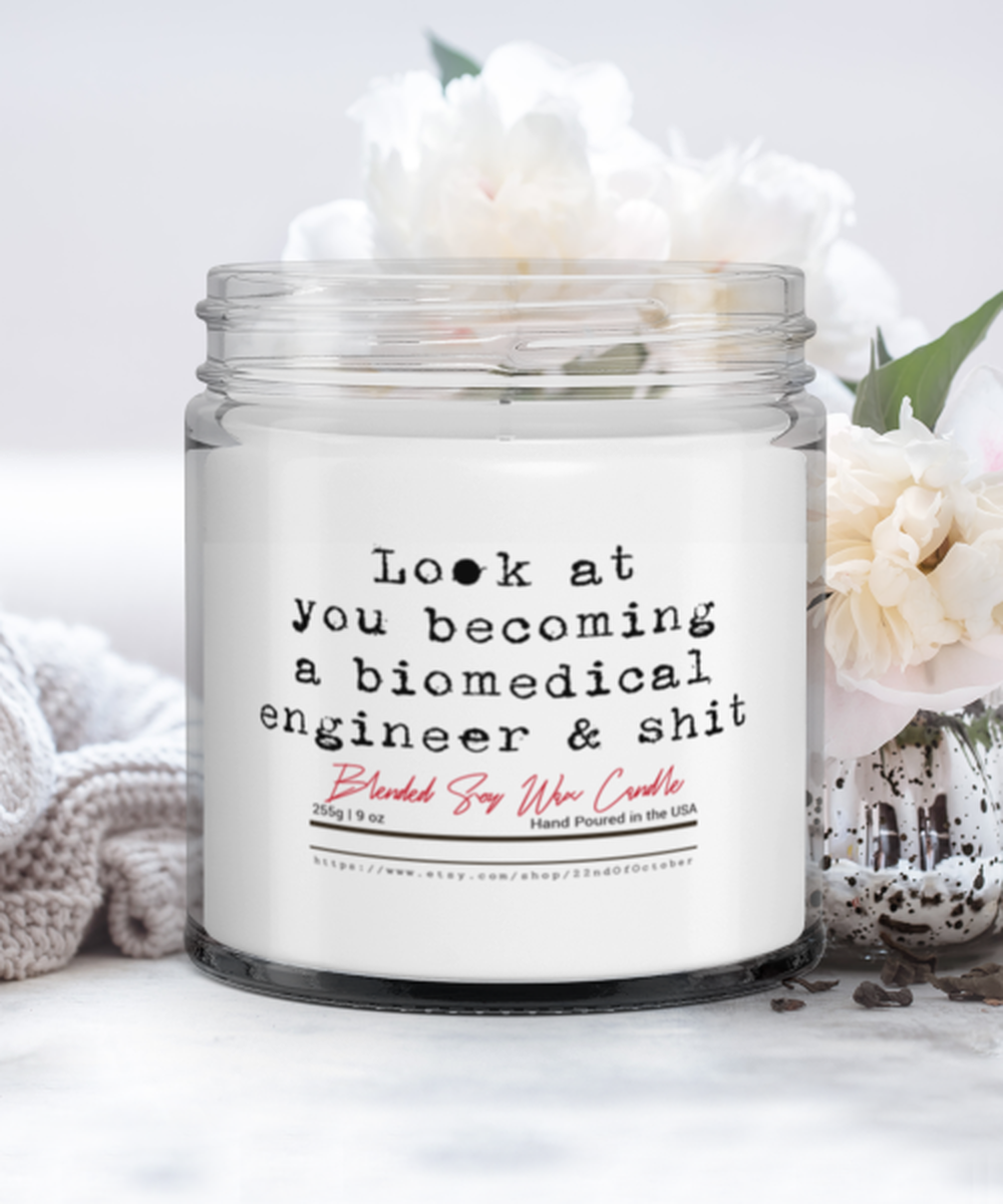 Biomedical Engineer Graduation Grad School Funny Scented Candle, Vanilla Cozy Candle, Unique Gag Idea