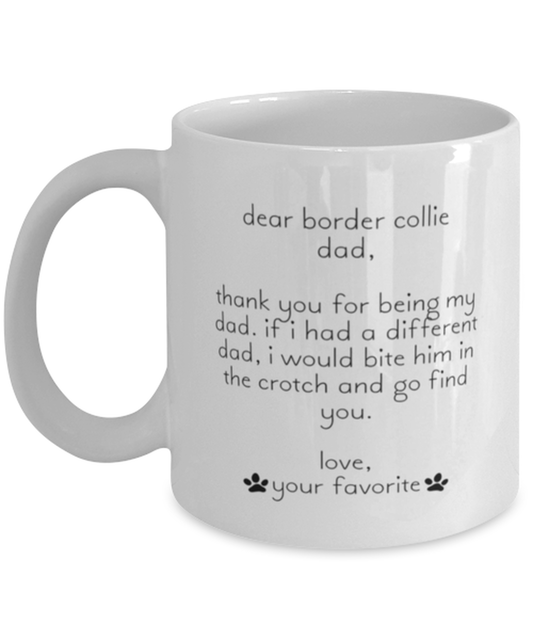 Border Collie Dad Funny Coffee Mug, Women Men Cup, Unique Idea