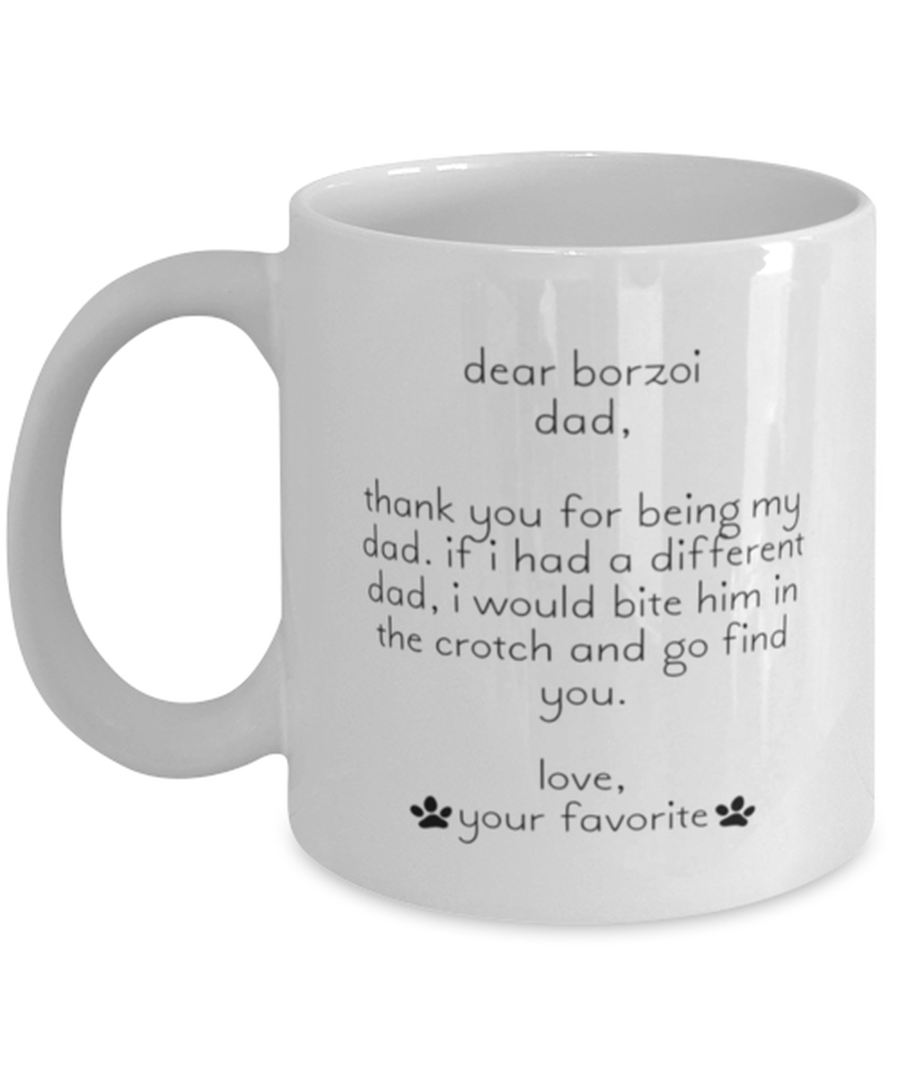 Borzoi Dad Funny Coffee Mug, Women Men Cup, Unique Idea