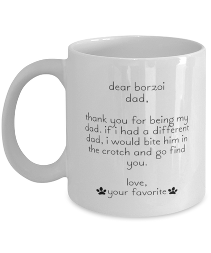 Borzoi Dad Funny Coffee Mug, Women Men Cup, Unique Idea