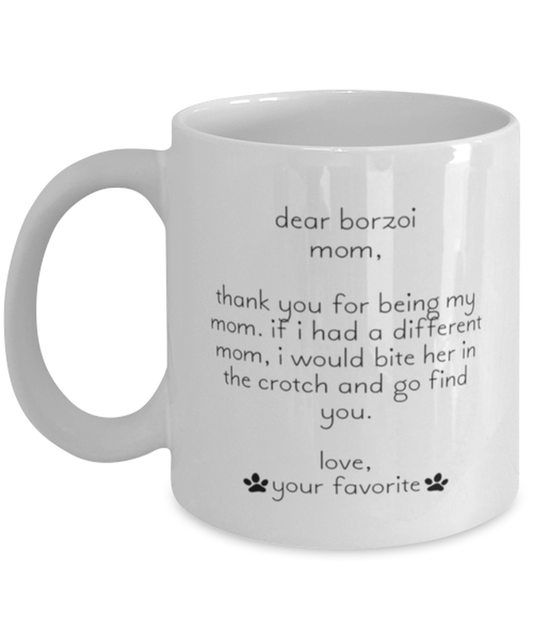 Borzoi Mom Funny Coffee Mug, Women Men Cup, Unique Idea