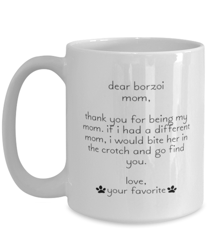 Borzoi Mom Funny Coffee Mug, Women Men Cup, Unique Idea