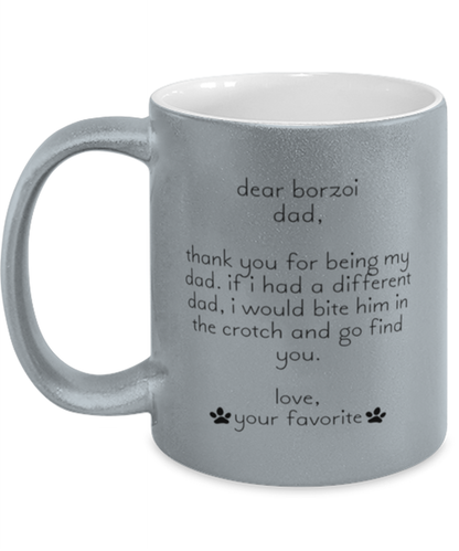 Borzoi Dad Funny Coffee Mug, Women Men Cup, Unique Idea